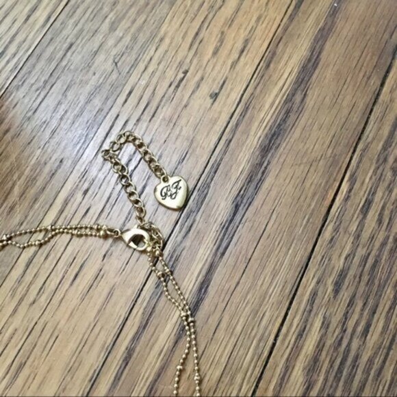 NIB Betsey Johnson Multi Strand Puffy Heart Animal Print Bow Charm Necklace - Picture 6 of 10